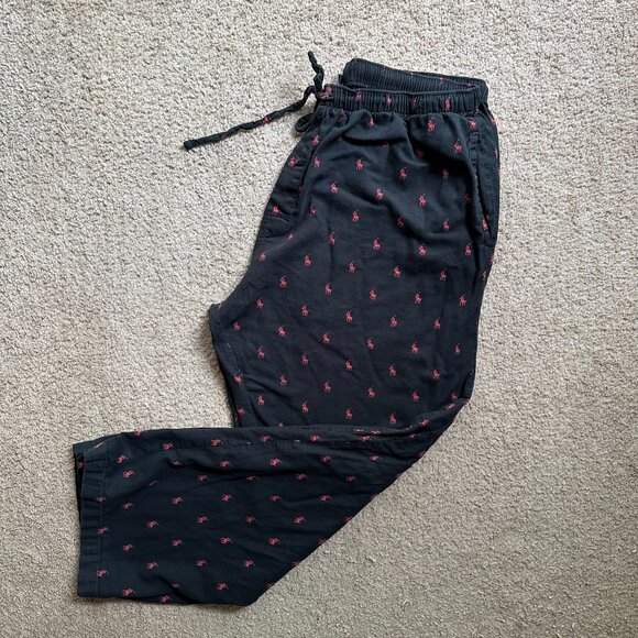 Polo Ralph Lauren Sweatpants Mens Large (34x30) Mid Rise Straight Leg Red Logo - Picture 1 of 12